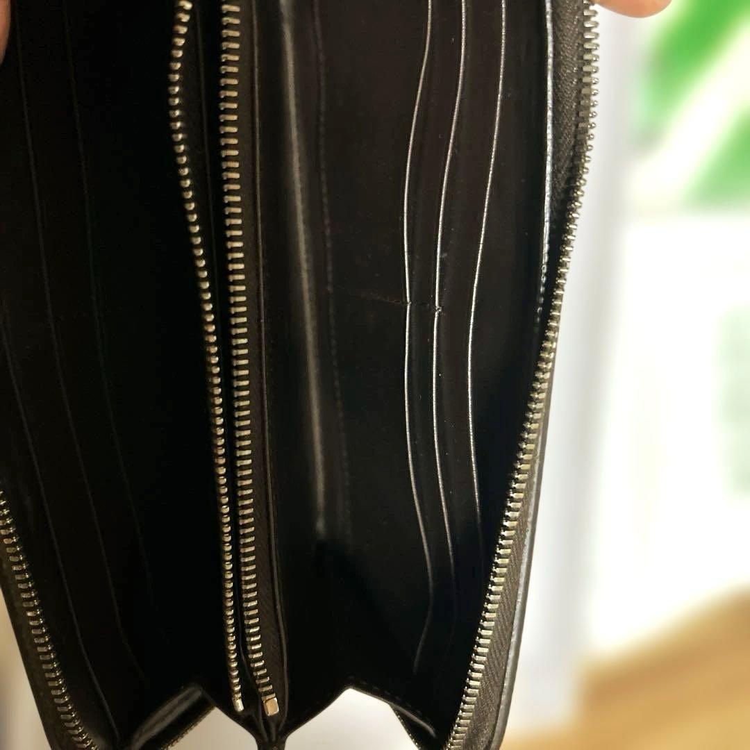 BOTTEGA VENETA長財布 ラウンドファスナーブラックホワイト