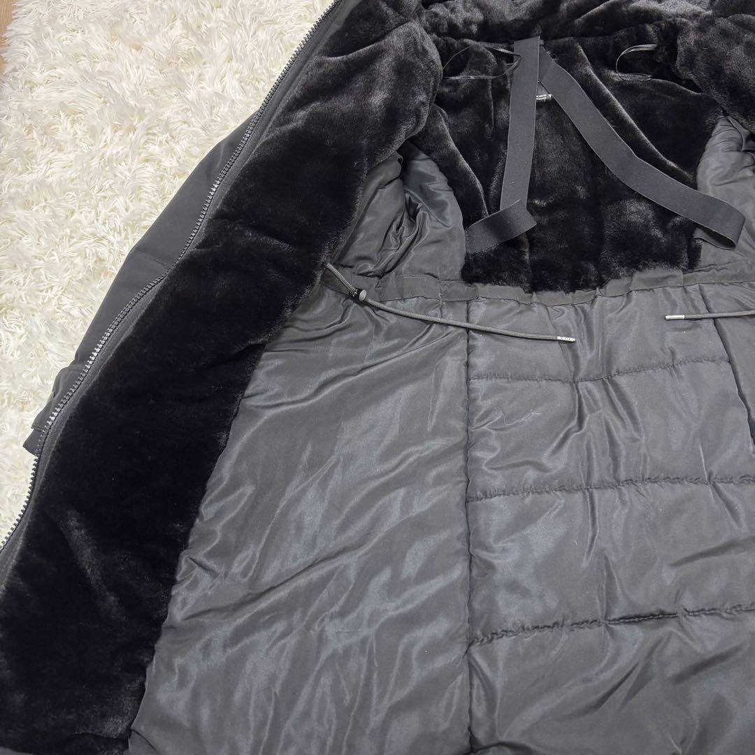 美品　ZARA ロング　コート　ダウン　黒　ファー