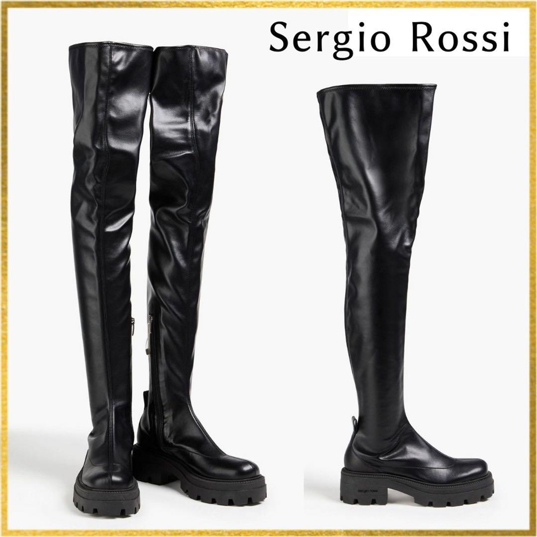 Sergio Rossi ブラック ニーハイブーツ