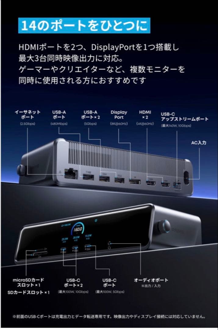 ANKERドッキングステーションprimeドッキングステーション