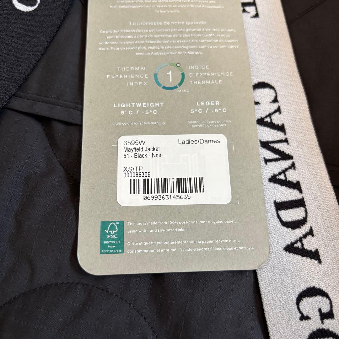 カナダグース 新品タグ付 メイフィールド XS 黒