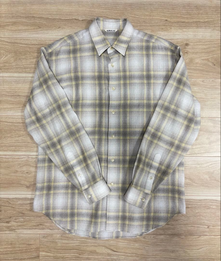 トップス AURALEE AIRY WOOL CHECK SHIRT