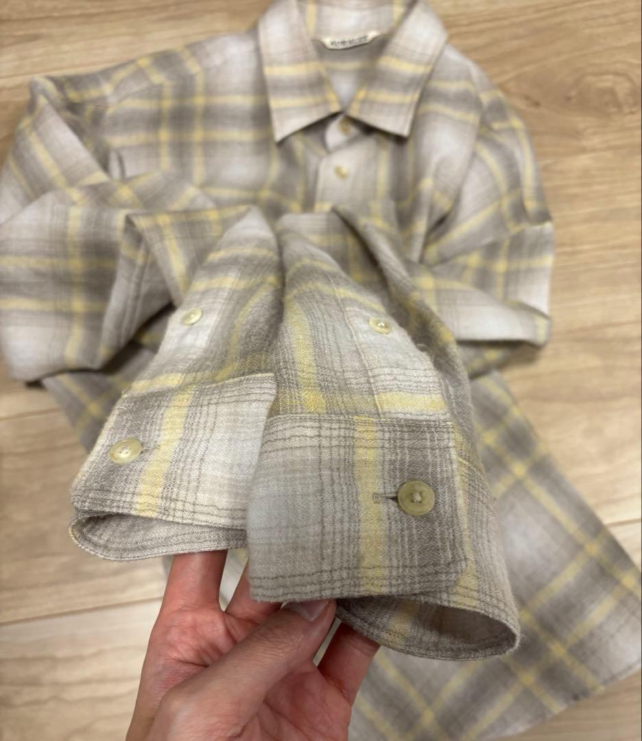 トップス AURALEE AIRY WOOL CHECK SHIRT