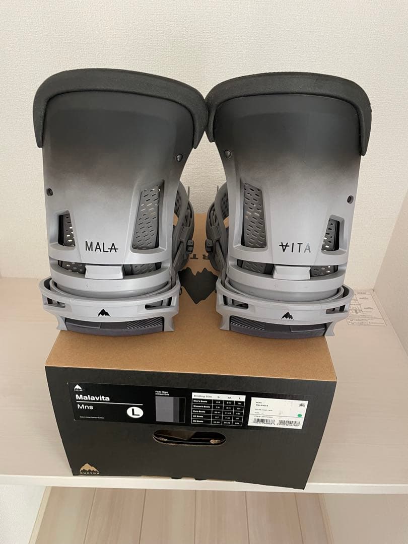 バートンMalavita スノーボード ビンディング Lサイズ グレー