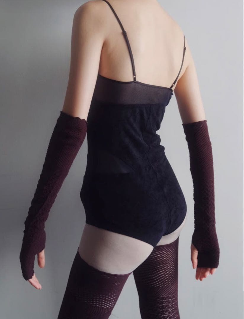 下着・アンダーウェア FETICO/SHEER PANEL VELVET BODYSUIT