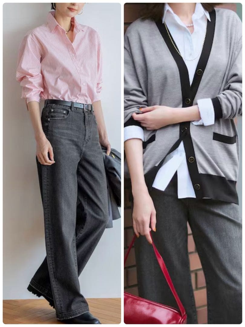 【23区デニム】美品✨2025 洗える ストレッチ ワイドパンツ 滝沢眞規子さん