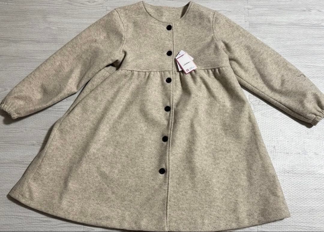 リノルーセ　しまむら　 ペプラムコート淡薄橙M サイズ　花柄ニット２枚Lサイズ