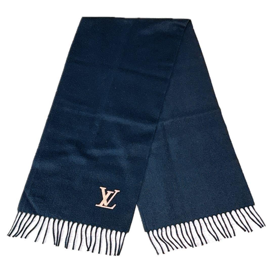 【美品】ルイヴィトン エシャルプ ジュラム カシミヤ マフラー 黒 400788