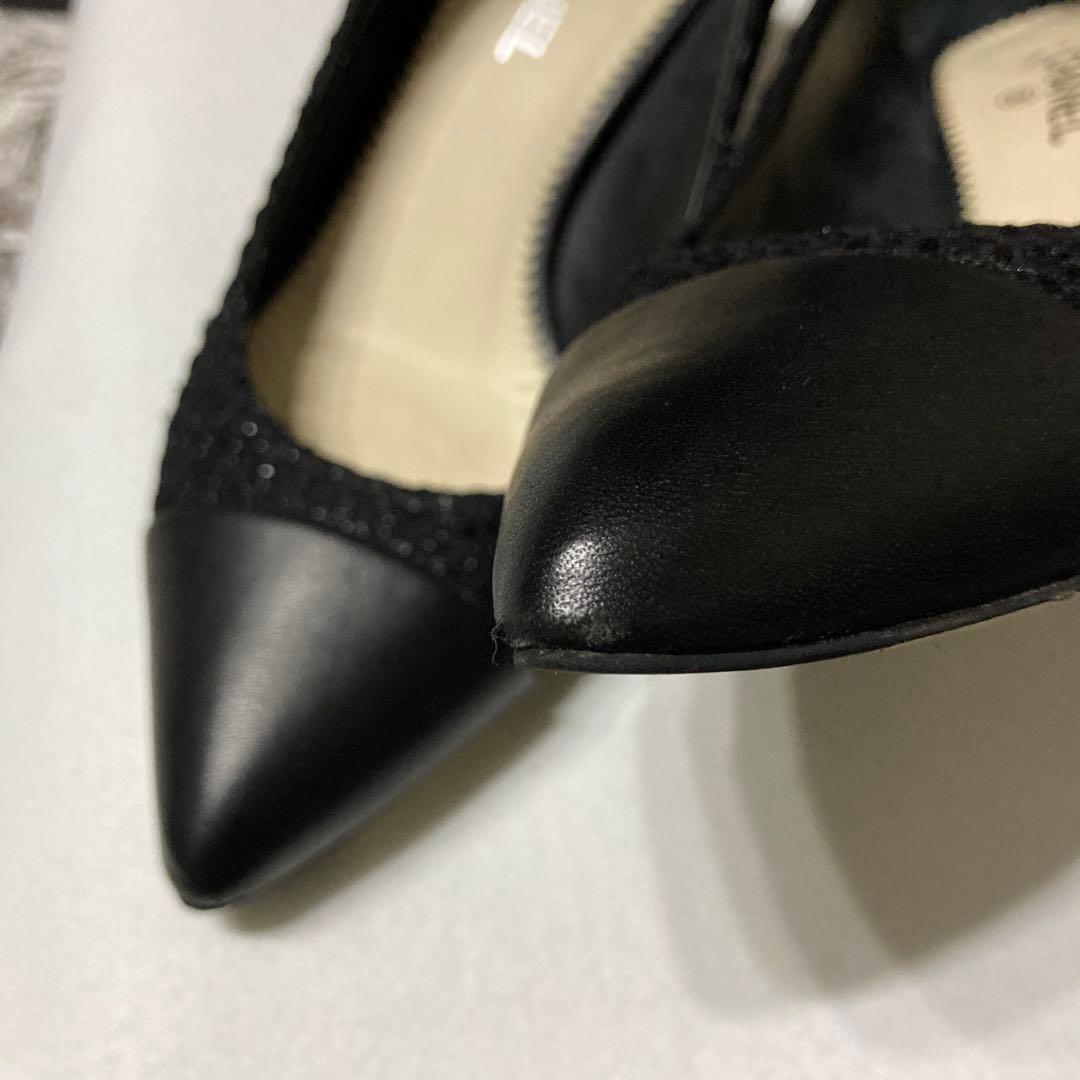 シャネル　パンプス　ツイード　37C 箱、 シューケース付き