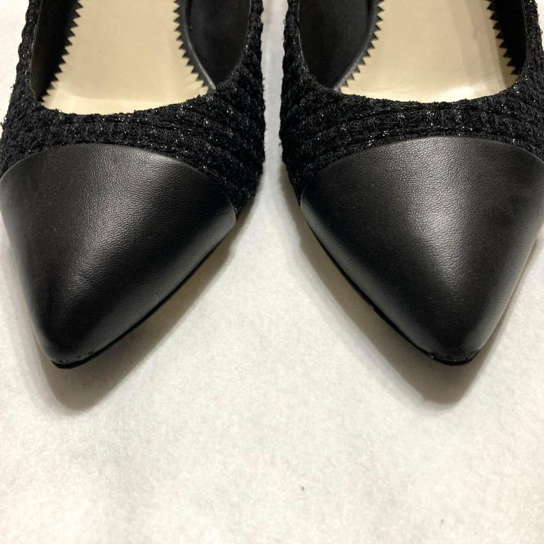 シャネル　パンプス　ツイード　37C 箱、 シューケース付き