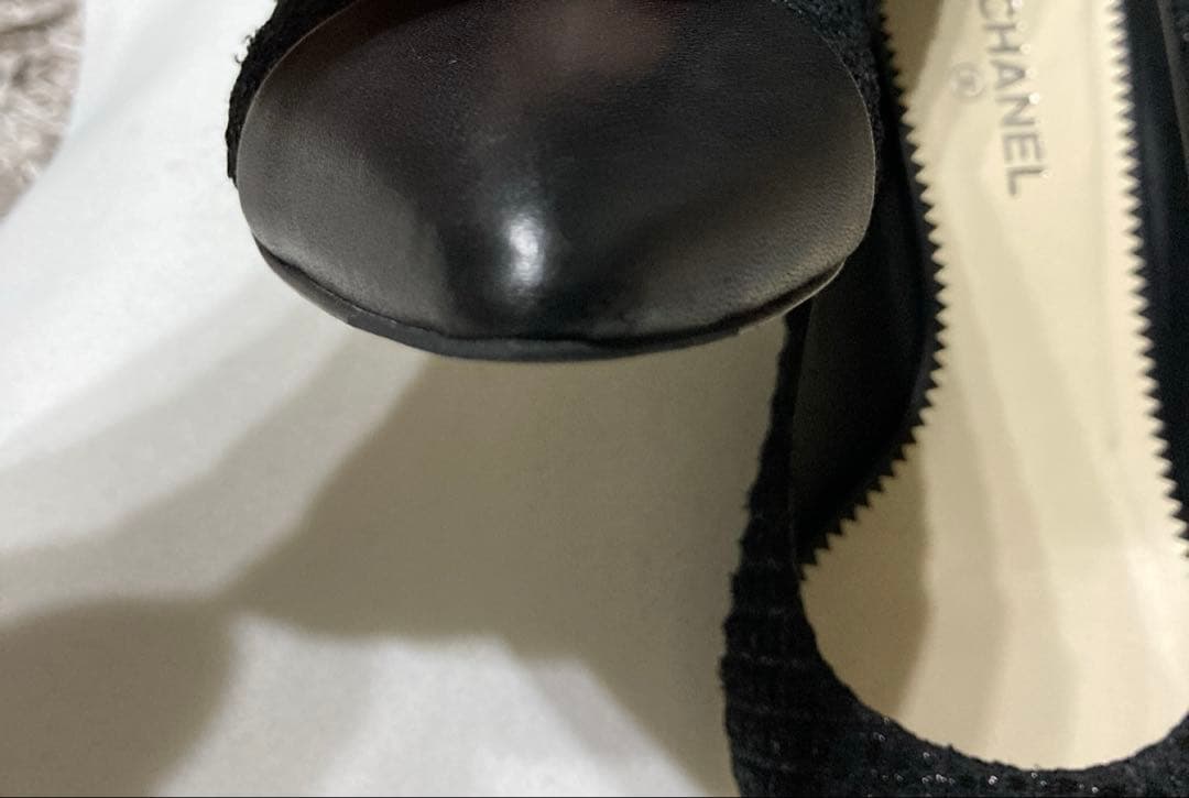 シャネル　パンプス　ツイード　37C 箱、 シューケース付き