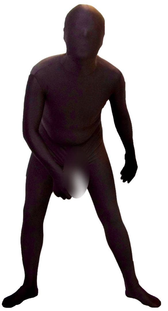 即購入OK。Mサイズ男性用光沢黒色凸仕様ゼンタイフルフェイスマスク全身タイツ