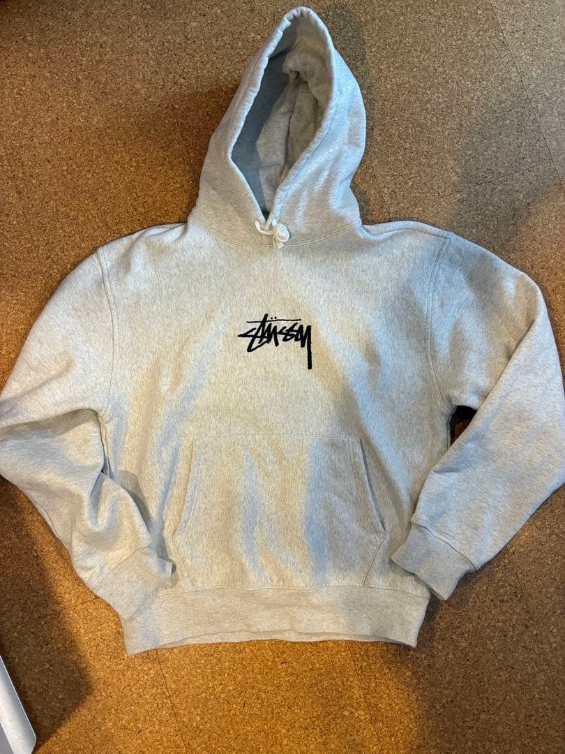 ゆみ　Stüssy ライトグレー XL パーカー　ヘビーウエスト　状態良