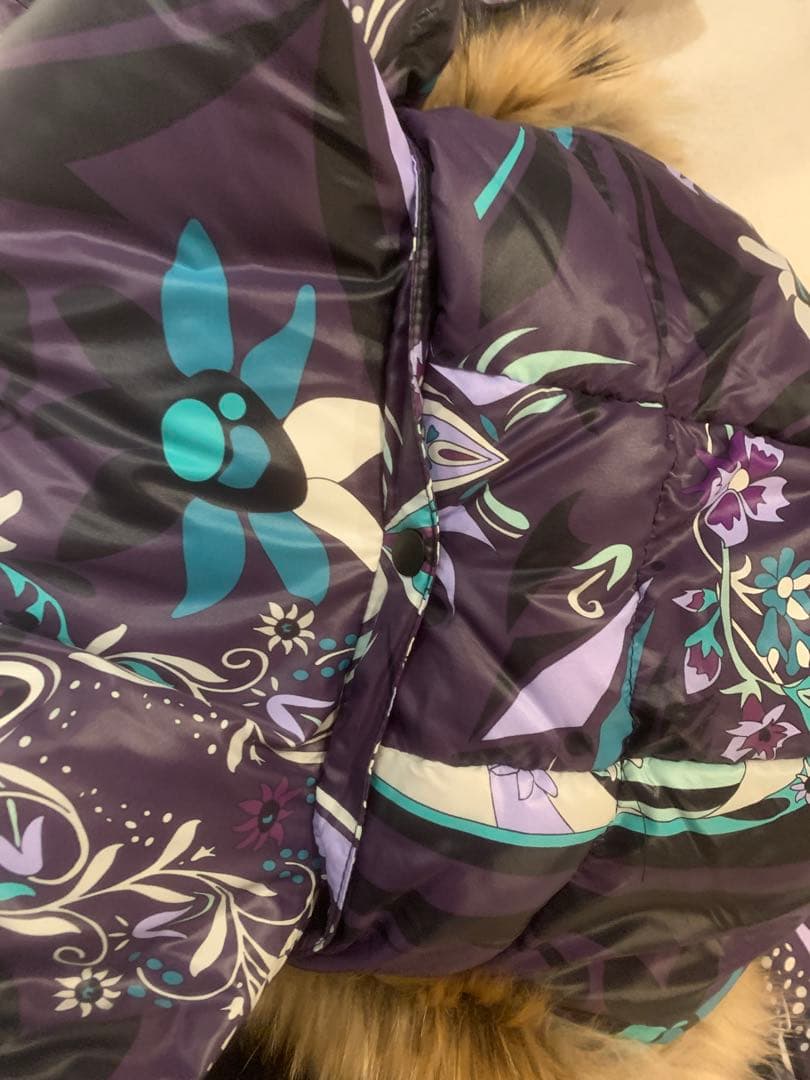 【美品】EMILIO PUCCI ファー付きダウンジャケット紫