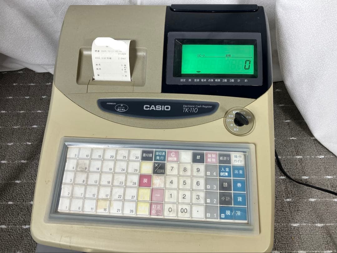 CASIO カシオ 電子レジスター TK-110 ドロア付き 動作確認済み