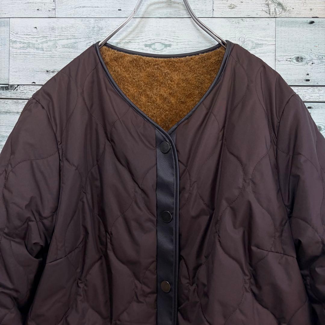 ☆ほぼ未使用☆自由区　リバーシブル中綿ジャケット　大きいサイズ3L ボア生地