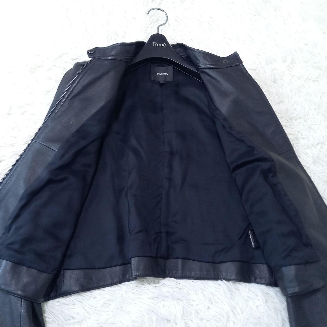 ●美品●　セオリー　ラムレザー　シングル　ライダース　ジャケット　黒　S　羊革