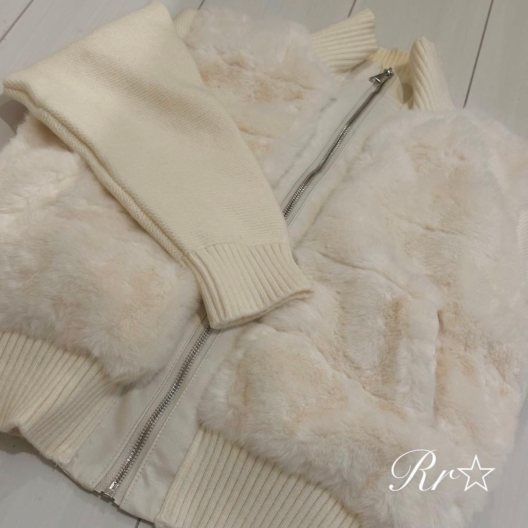 即日発送 2WAYニットスリーブエコファー ダウンジャンパー　/b3