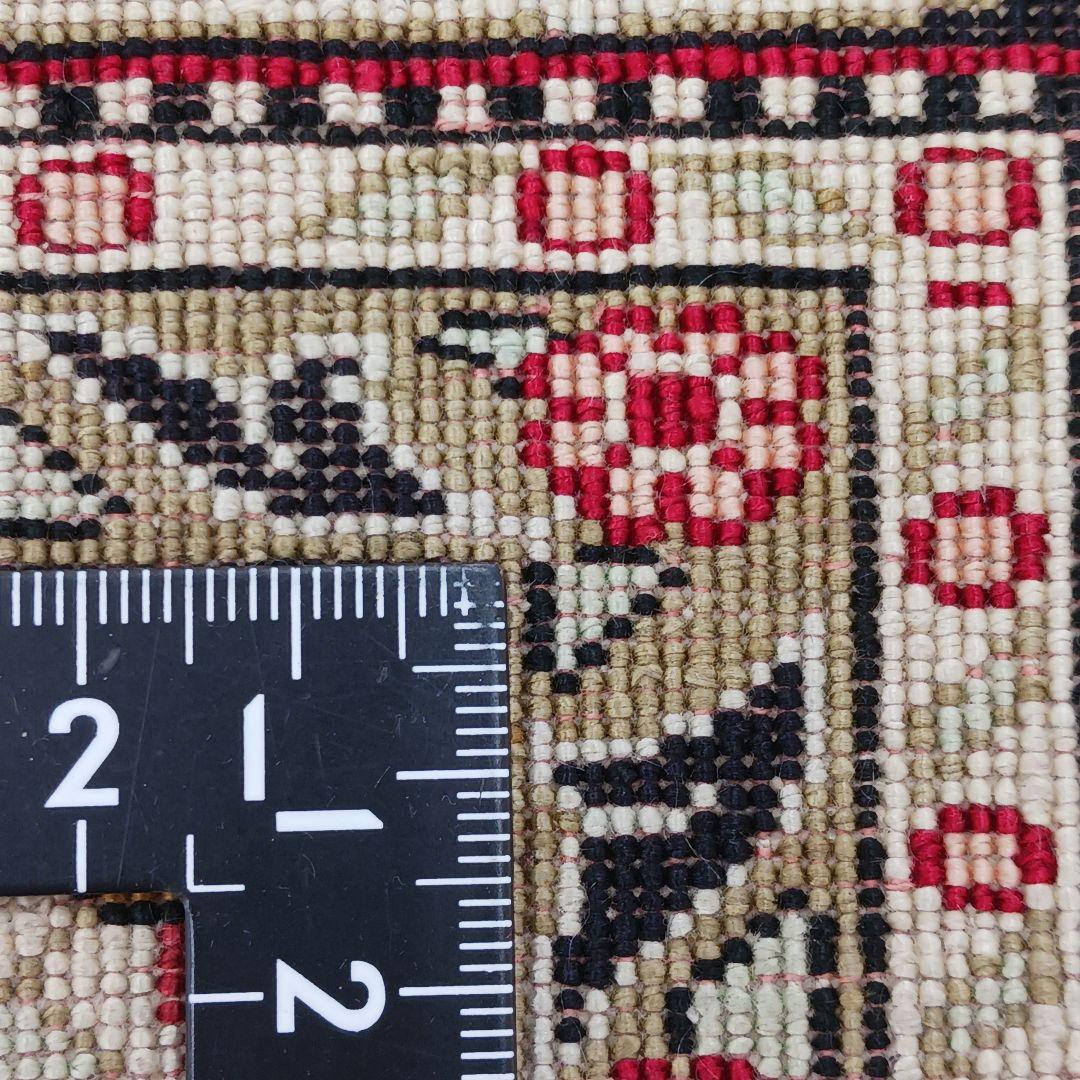 専用 Y3354 高級ペルシャ絨毯 クム シルク100% 手織り メダリオン