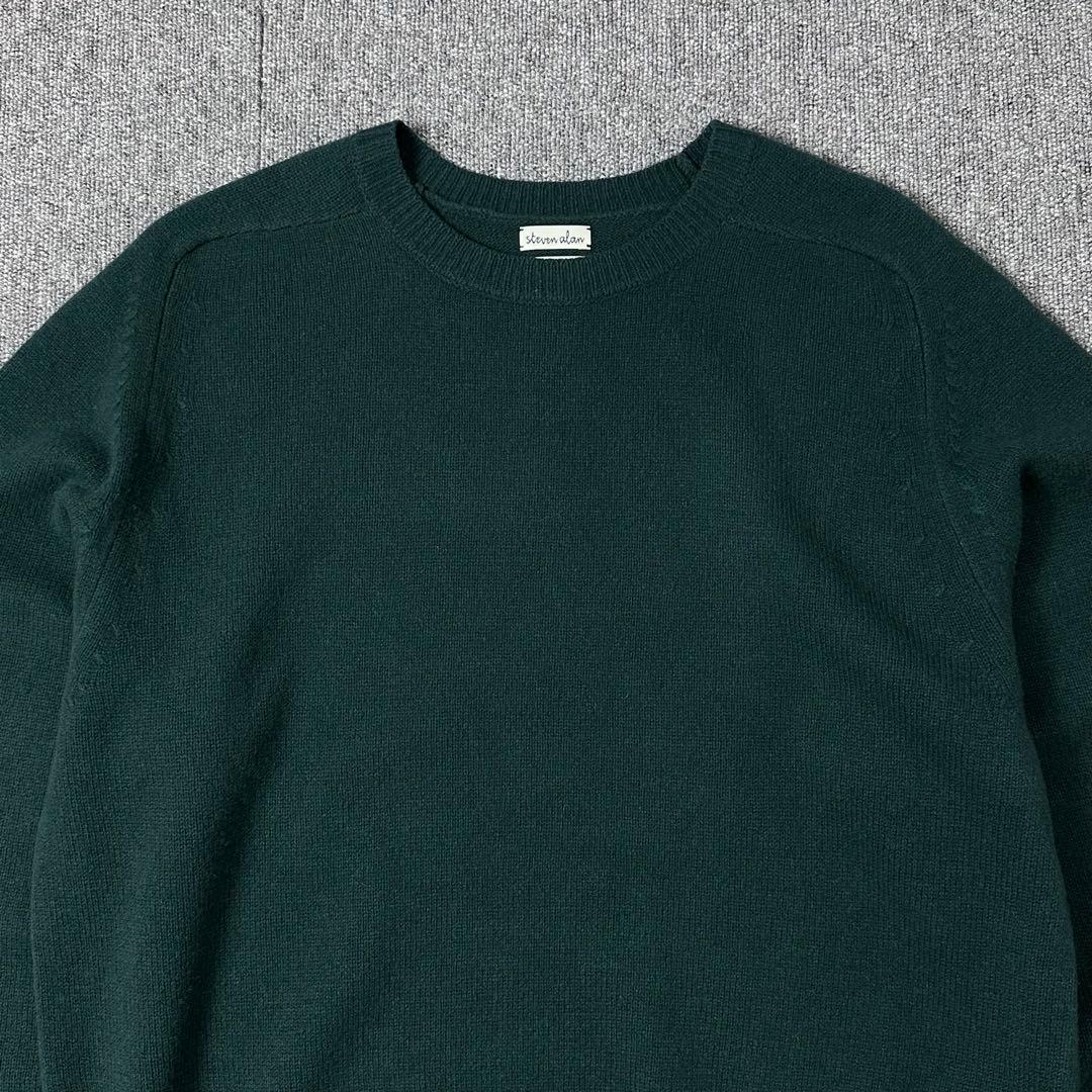 スティーブンアラン LOOSE FIT サドルショルダー ニットセーター 緑