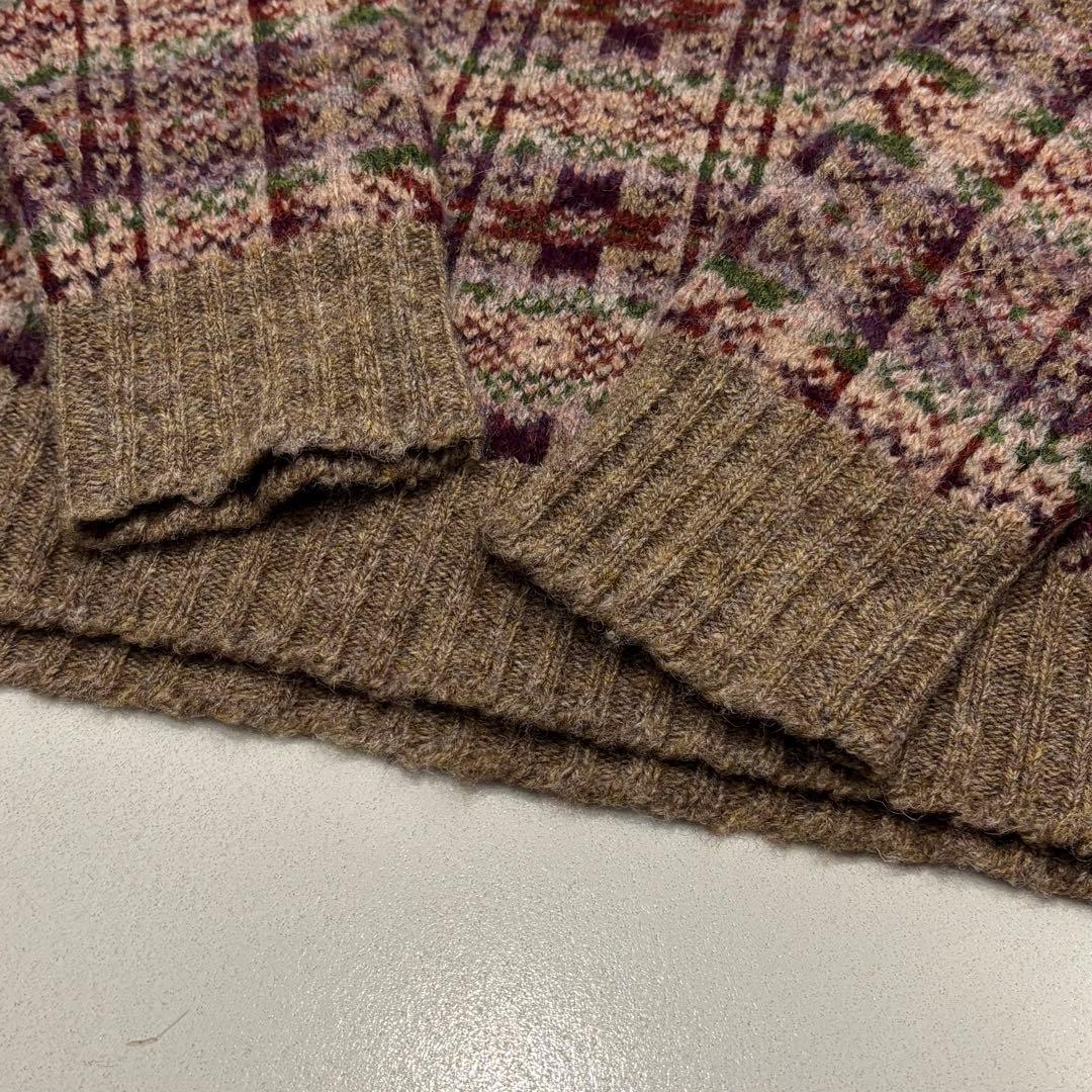 美品 ジャミーソンズ フェアアイル 幾何学 クルーネック ニット セーター S