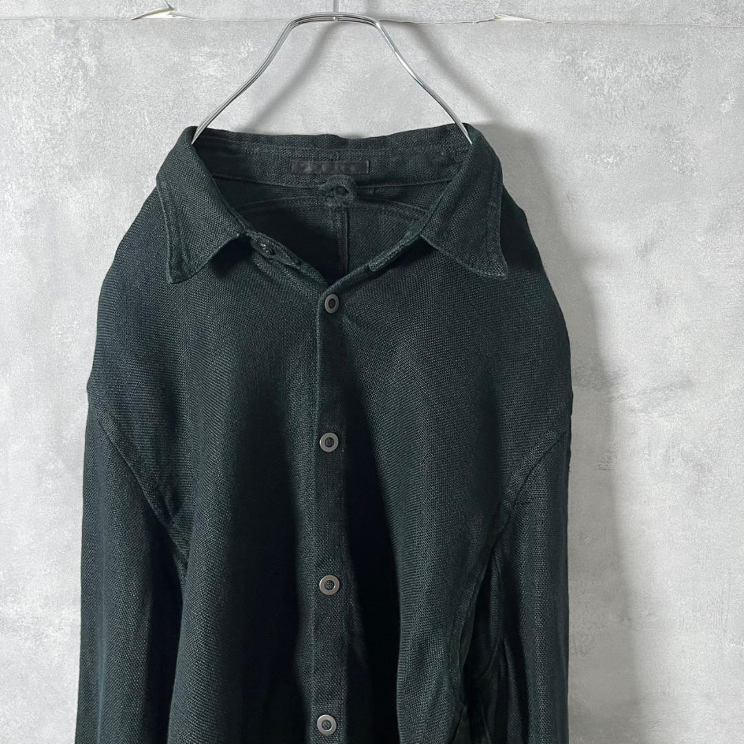 the viridi-anne ザヴィリジアン リネンシャツ 黒 N1374