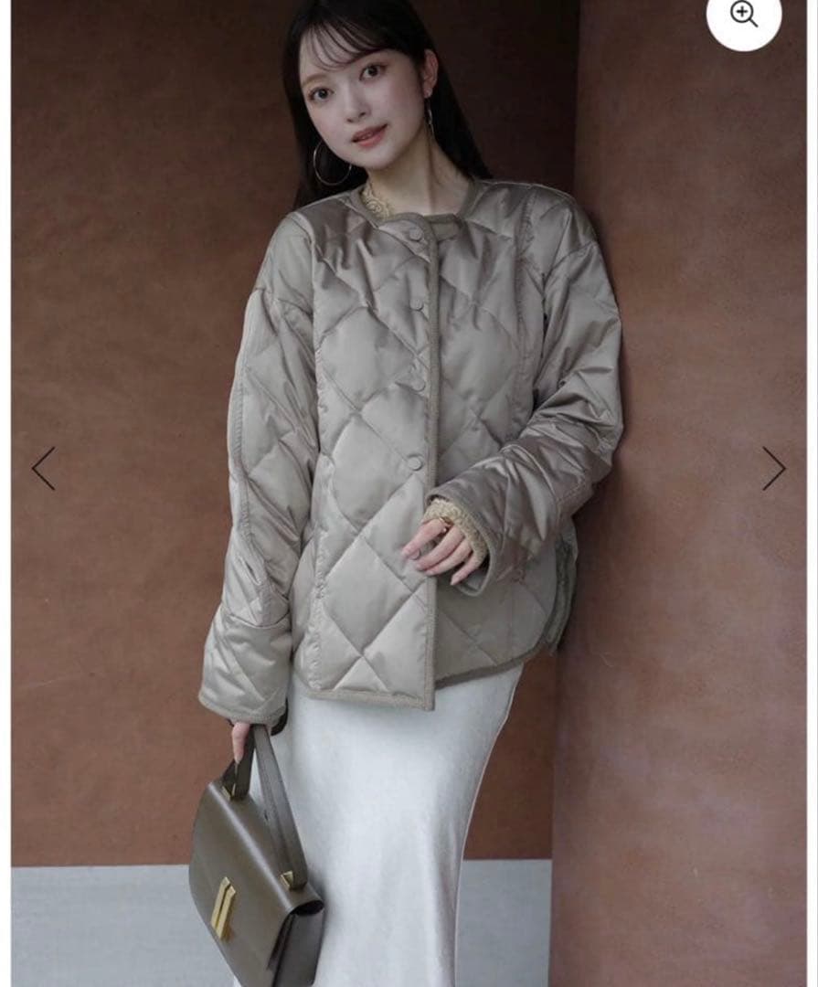 anuans taion コラボ　ミドルダウン　ベージュ