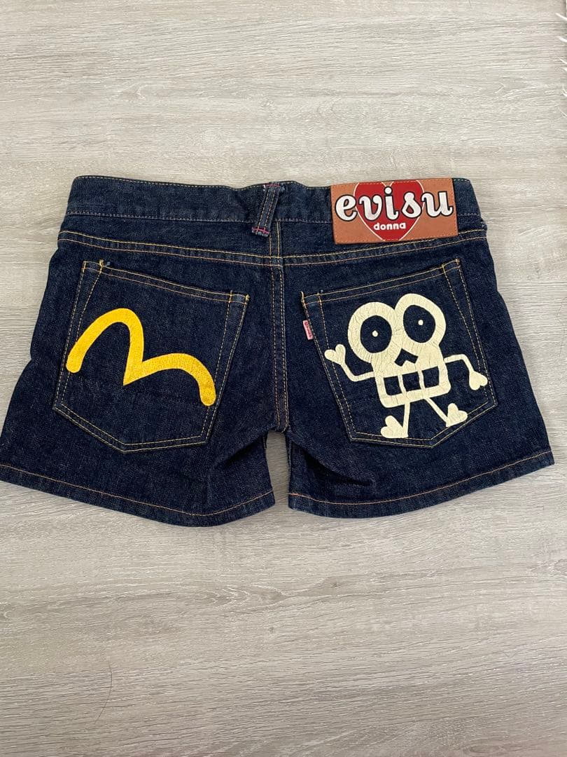 evisu スカル刺繍 ショートパンツ
