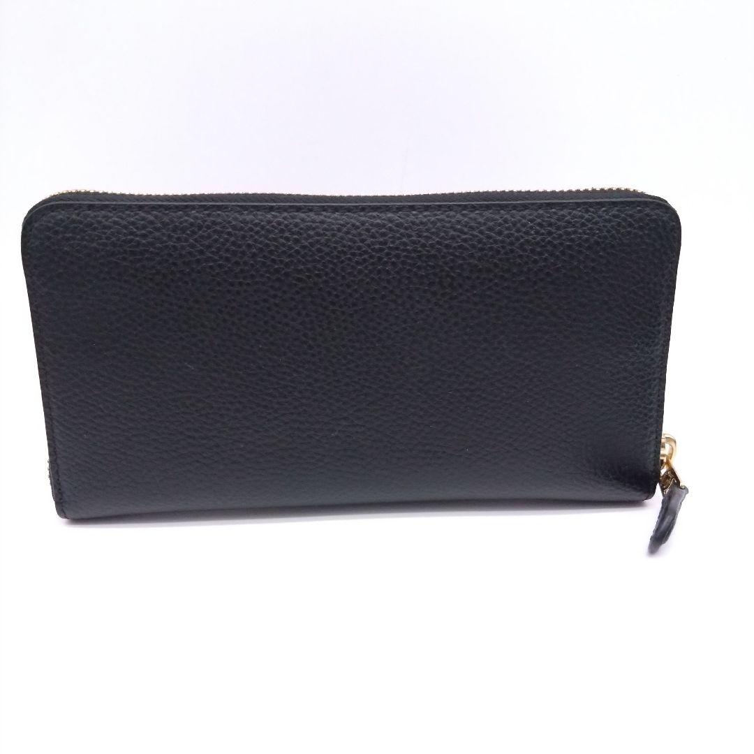 【美品】COACH 長財布 ラウンドファスナー レザー ブラック F16612