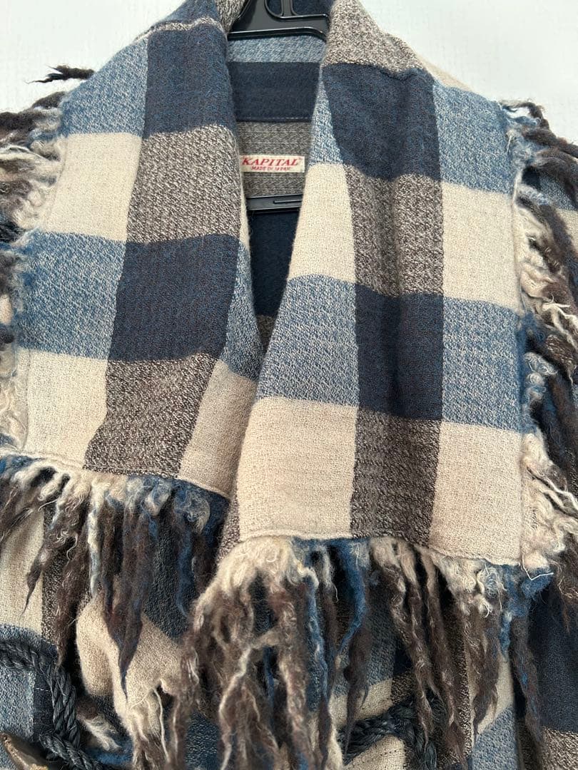 kapital フリンジブロックチェックジャケット