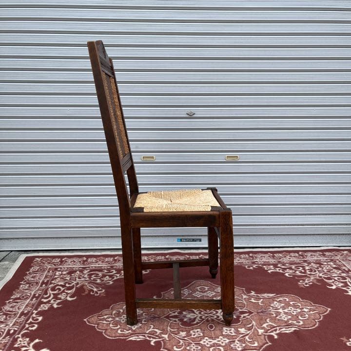 アンティーク古家具 ◾️オーク材 木製家具 ペーパーコードダイニングチェアB