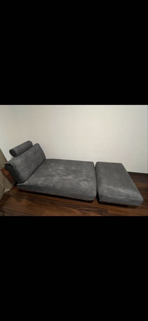 SOLID （ミヤモト家具） ウォルナットカウチソファ＋オットマン オプション付