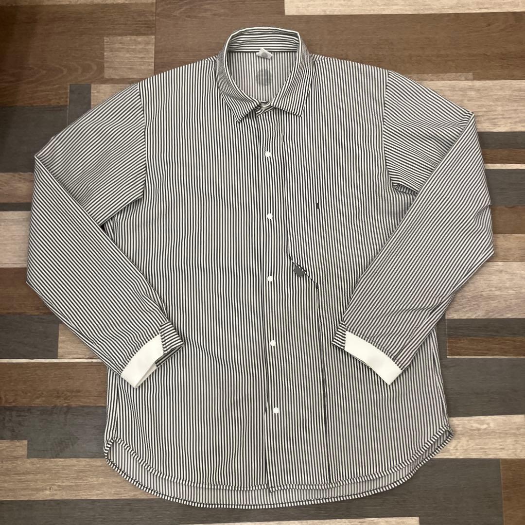 【alk phenix】極美品　ストライプシャツ グレー×白 アルクフェニックス