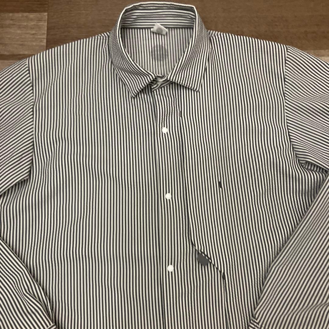 【alk phenix】極美品　ストライプシャツ グレー×白 アルクフェニックス