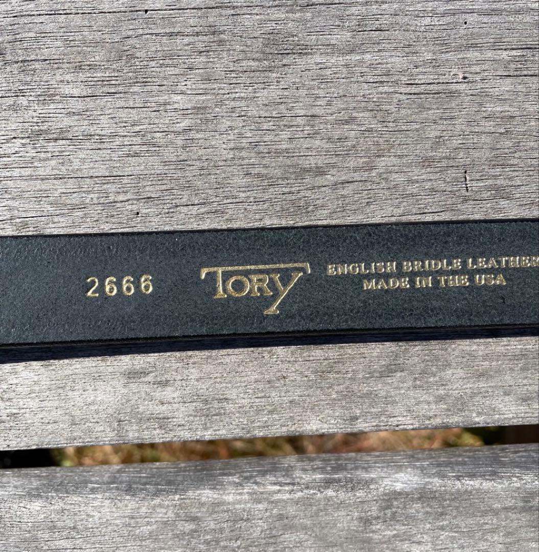新品 TORY leather 34インチ フック バックル ベルト ブラス細