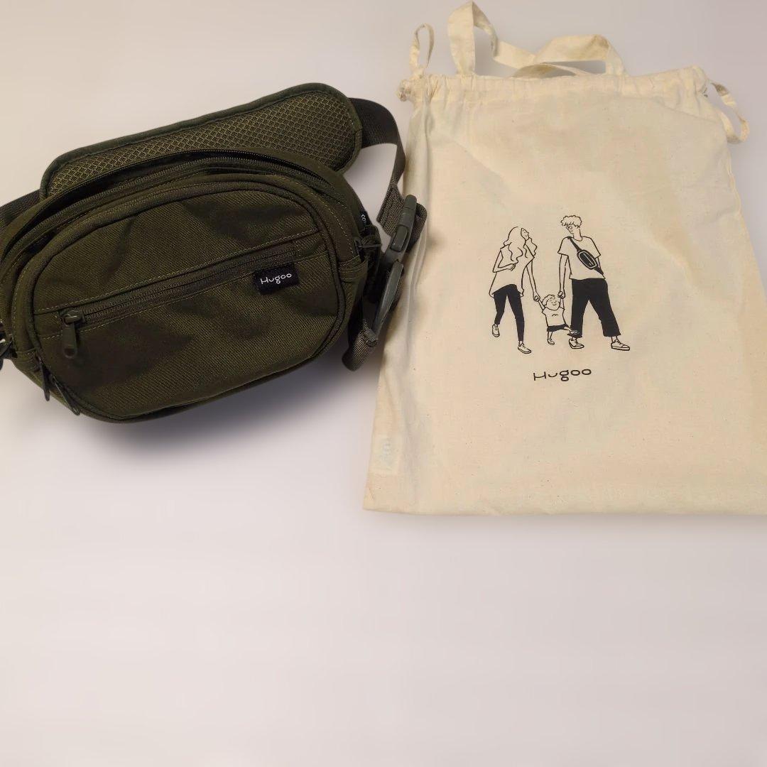 極美品　Hugoo ハグー ヒップシート カーキ　抱っこ紐