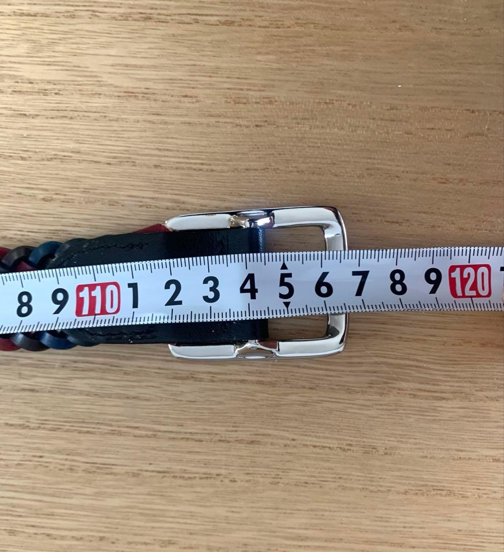 ポールスミス マルチカラー リバーシブル 編み込み レザー メッシュベルト