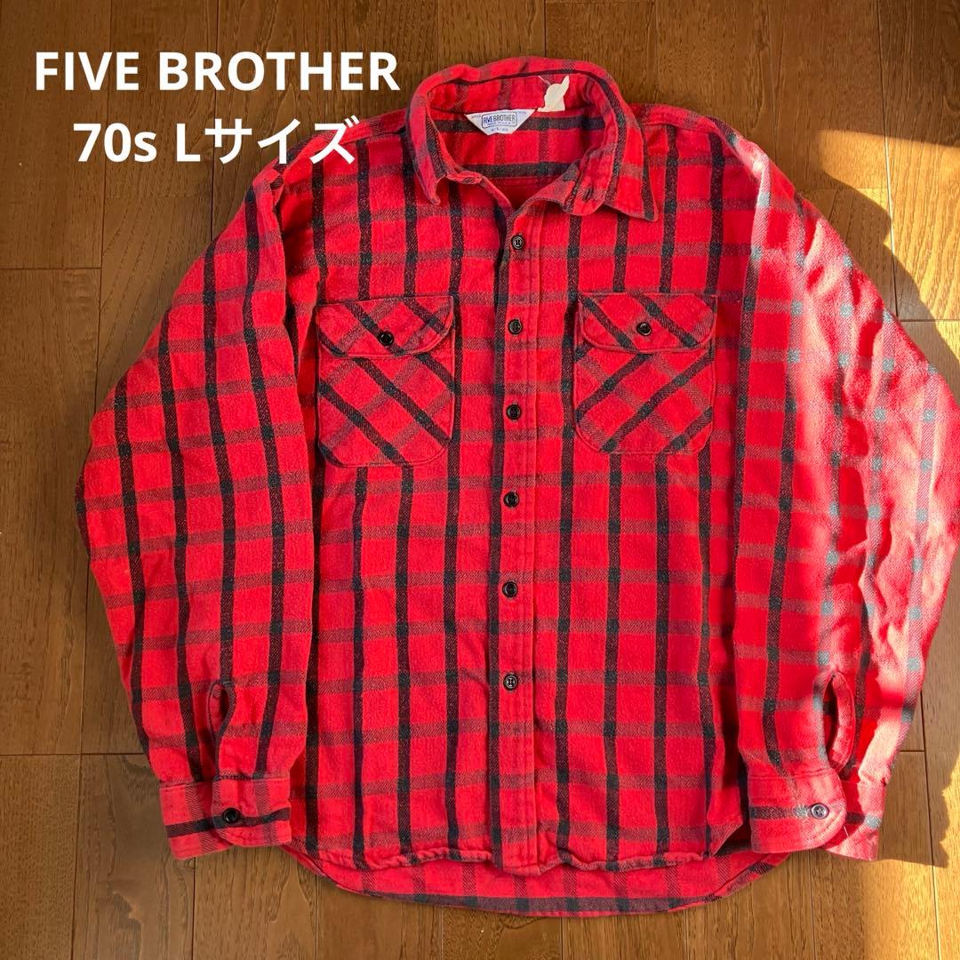 好配色◎ 70s FIVE BROTHER Flannel Shirt USA製