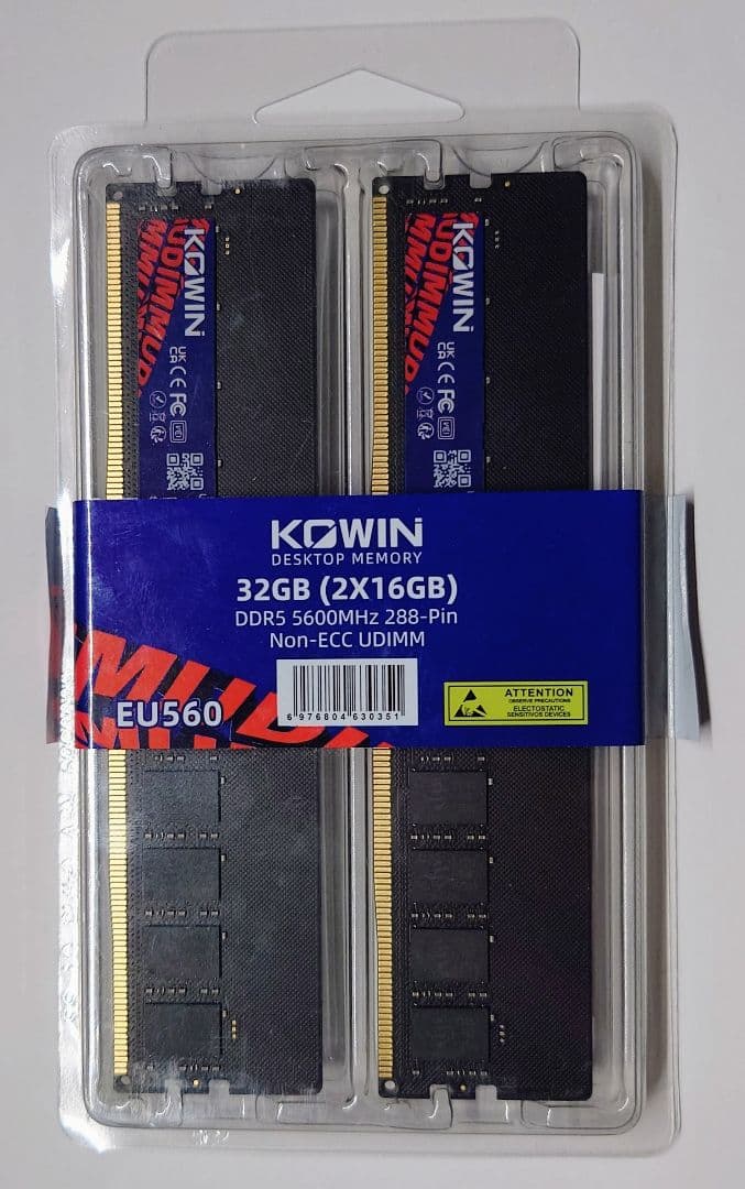 KOWIN DDR5-5600 32GB (16GB×2) 動作確認済EU560