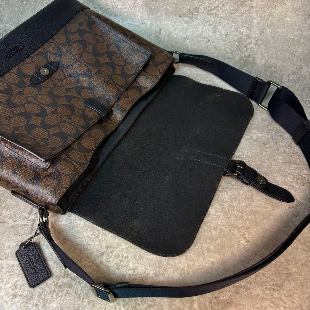 【美品】COACH コーチ メッセンジャーバッグ A4可 レザー