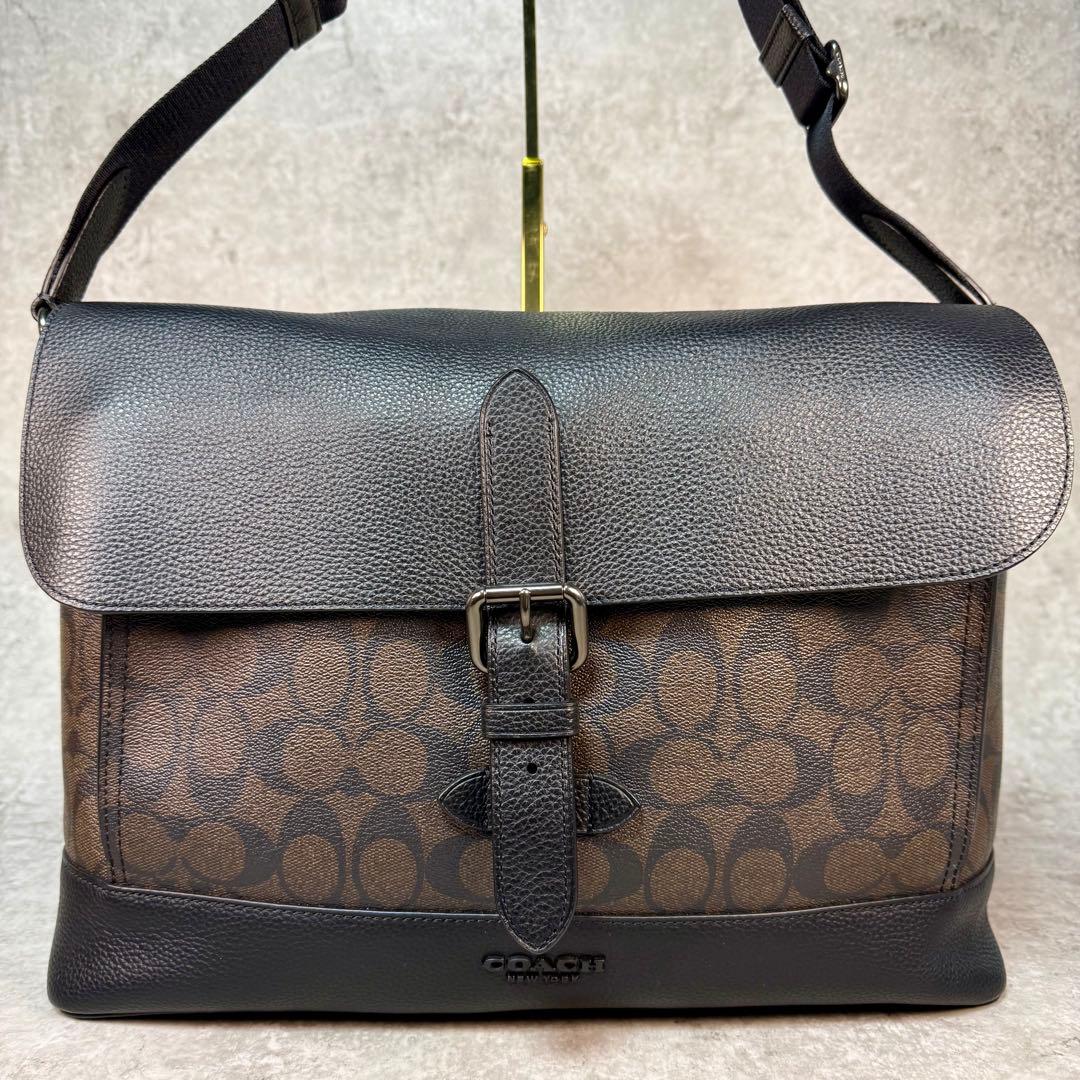 【美品】COACH コーチ メッセンジャーバッグ A4可 レザー