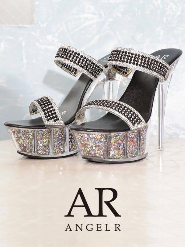 エンジェルアール15cm ヒール キャバ サンダル ラメ キラキラ