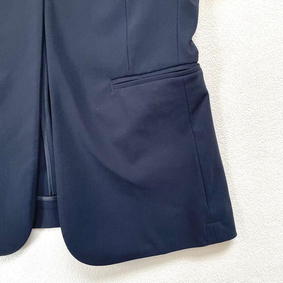 美品✨プラステ ノーカラー ワイドパンツ スーツ セットアップ ネイビー グレー