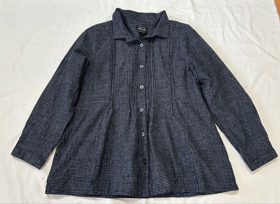 儀右衛門 藍染め 久留米絣 ブラウス シャツ ジャケット ギエモン