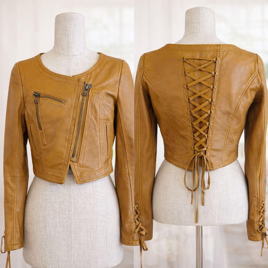 snidel 羊革 ラムレザー 編み上げ ショートJK 0