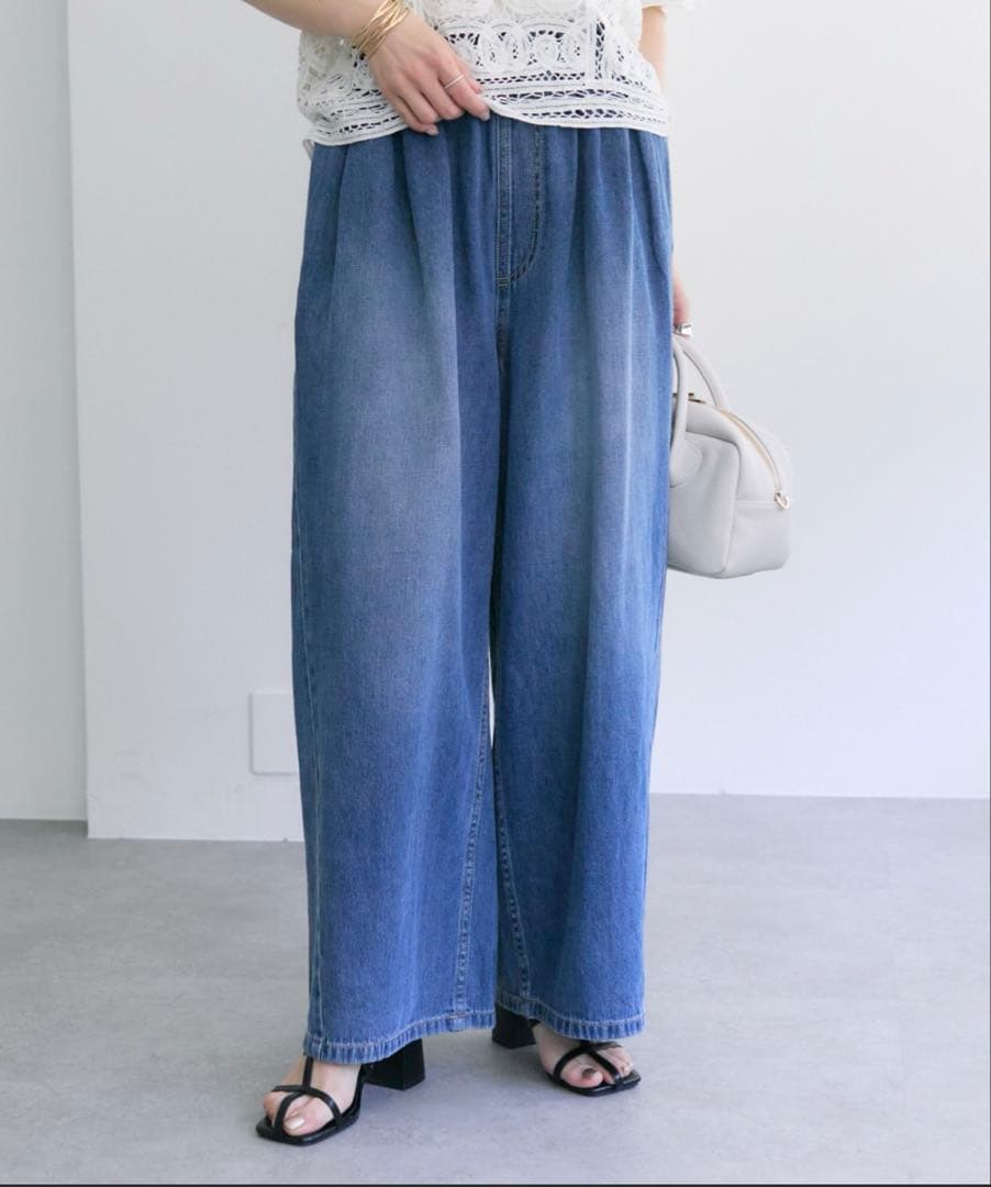みりん様完売品ピュアルセシン25th】綿麻デニムイージーパンツタグ付き試着のみ