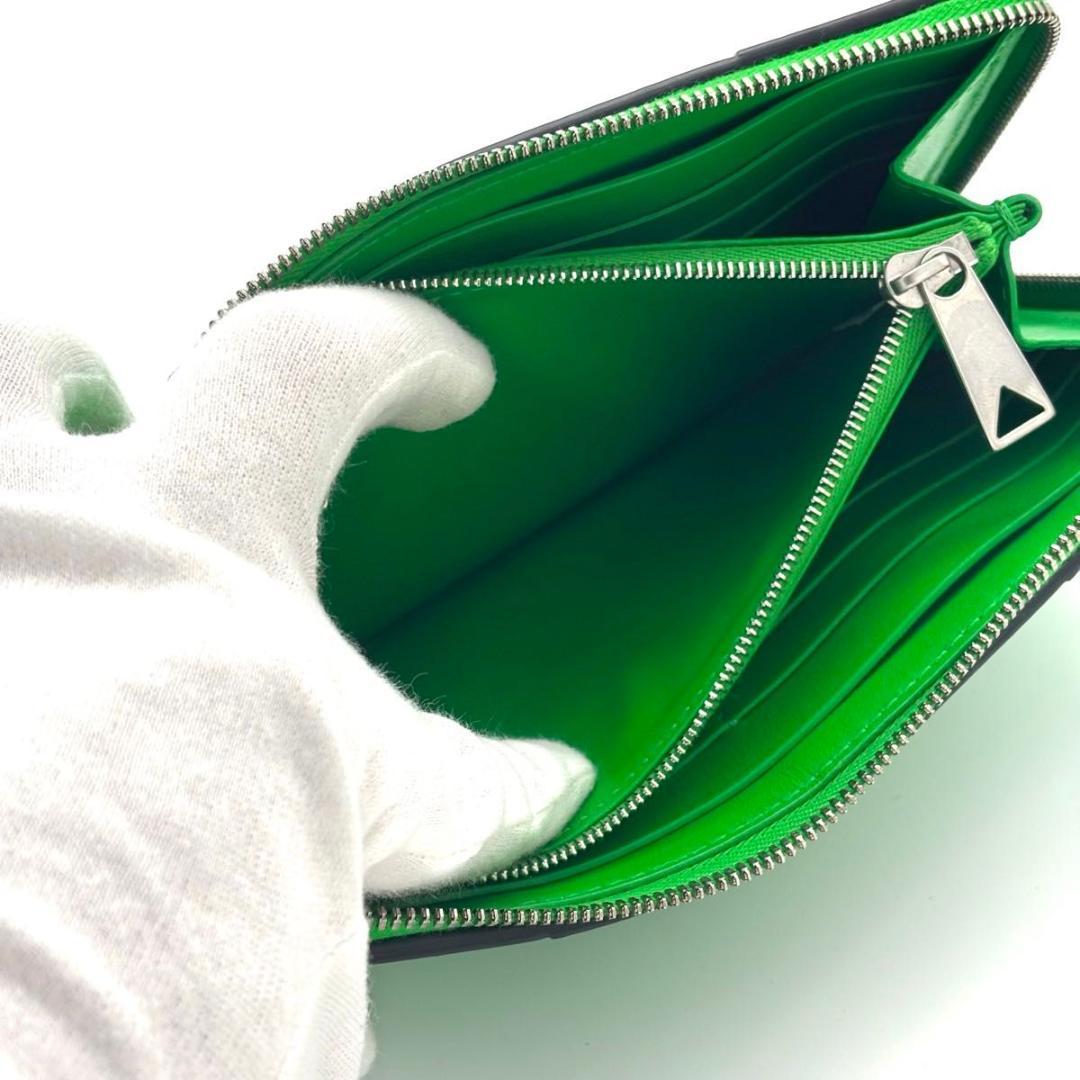 【最高級美品】ボッテガヴェネタ カセット グリーン 長財布 ジッピーウォレット