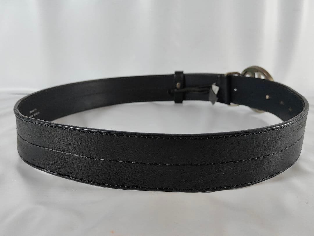【極美品】DIESEL ディーゼル 艶黒本革　高級イタリアンレザーベルト　正規品