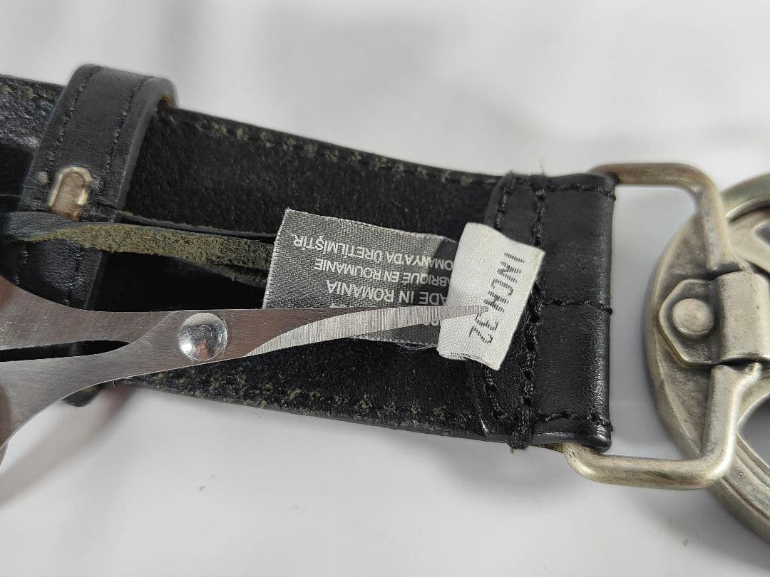 【極美品】DIESEL ディーゼル 艶黒本革　高級イタリアンレザーベルト　正規品