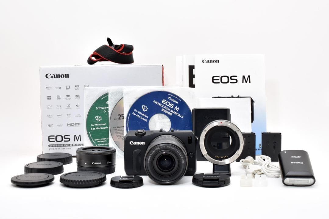 ■ 美品 ■ キヤノン　Canon EOS M Wレンズキット 付属品完備